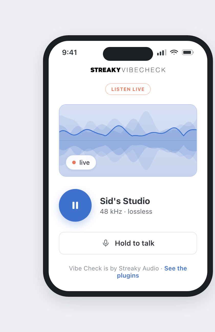 A mix playing live in the Vibe Check app